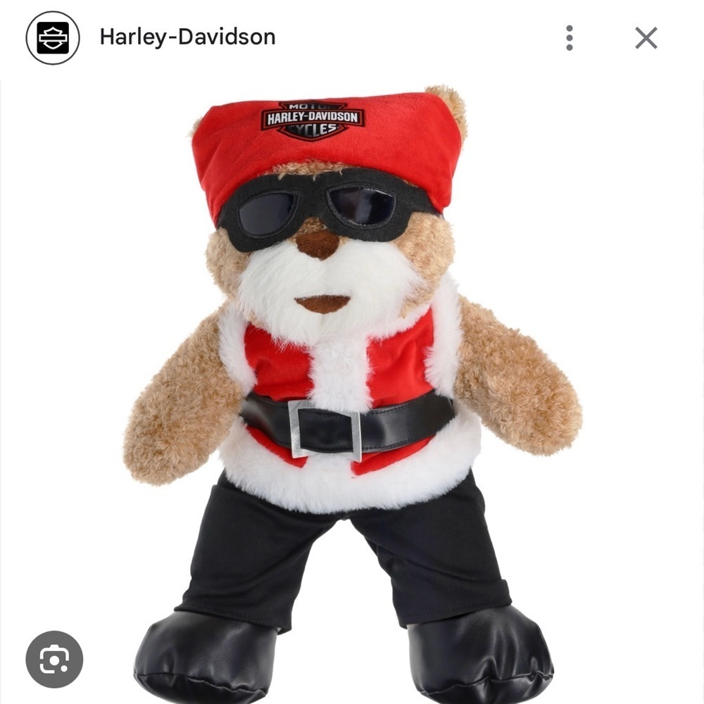 Harley-Davidson SANTA BEAR PLUSH HUGGY - 16" with Removable Goggles & Bandana
